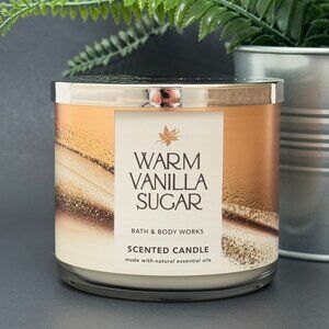 BBW Warm Vanilla Sugar Bath & Body Works 3 Wick Candle